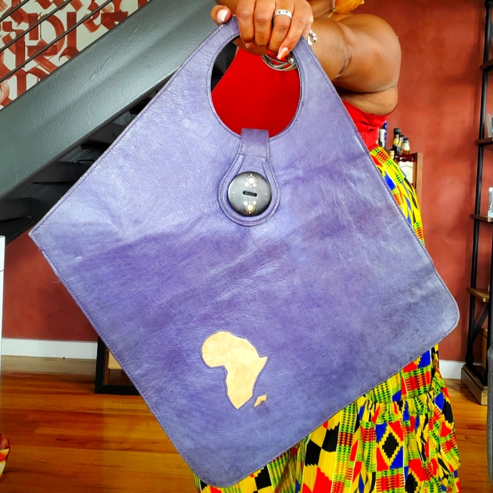 Purple Leather bag Handmade in 🇬🇭 Ghana